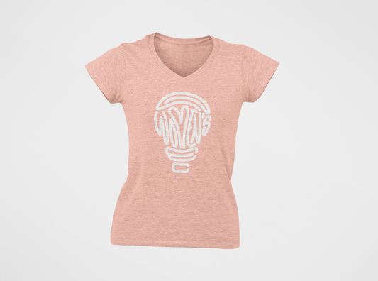 Peach Short Sleeve V Neck